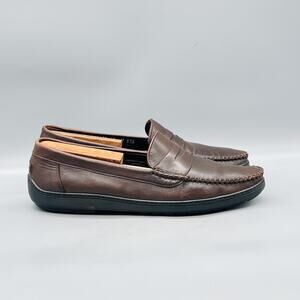 Bragano Shoes Mens 10 Brown Leather Penny Loafers Slip On Dress Italy Comfort